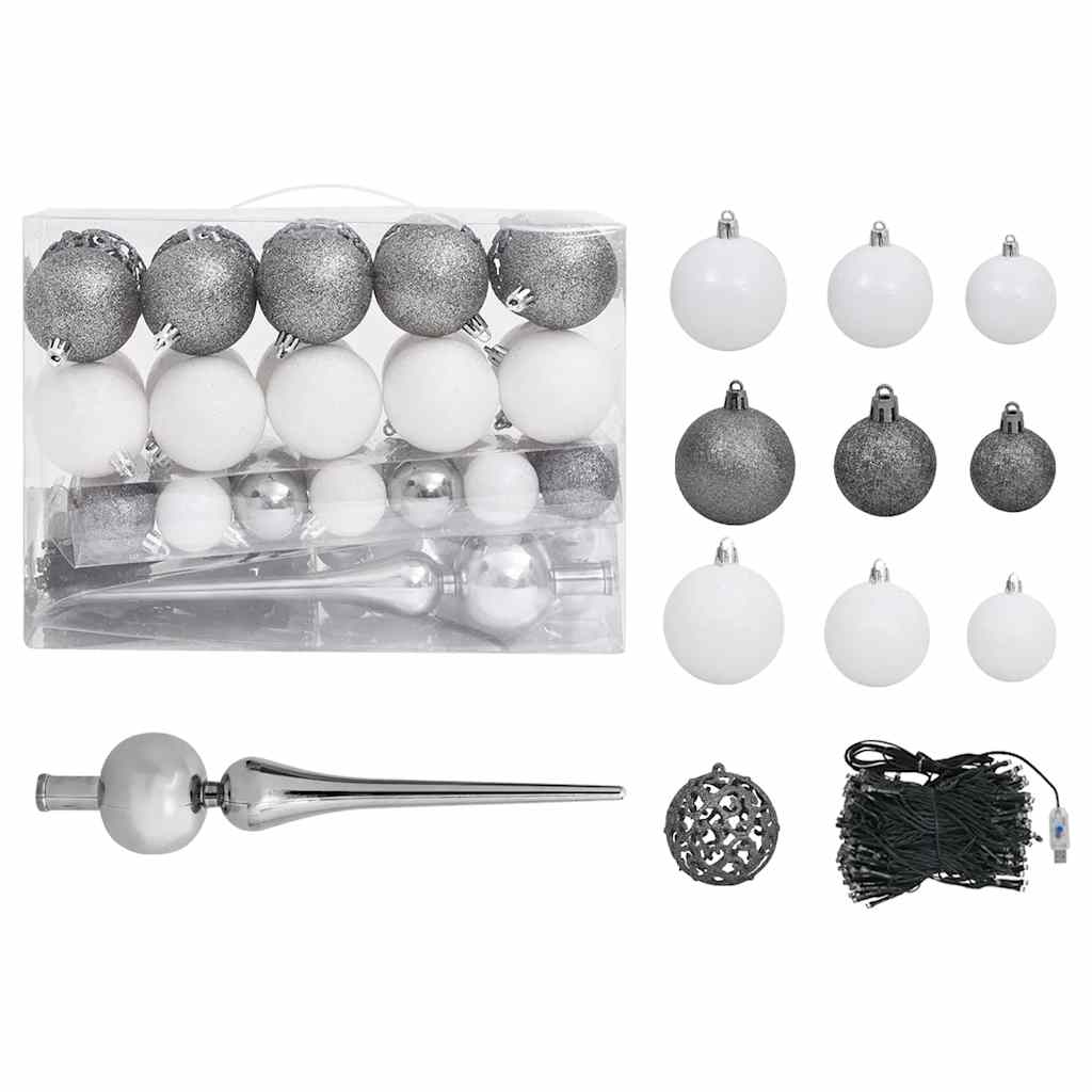 vidaXL Artificial Half Pre-lit Christmas Tree with Ball Set Green 150 cm